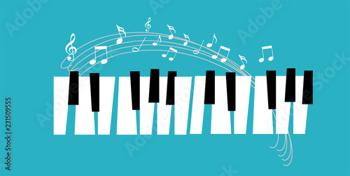 Fotografie, Obraz Piano icon and keys of piano concept modern music print and web design  poster o