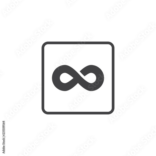 Infinity vector icon. filled flat sign for mobile concept and web design. solid icon. Symbol, logo illustration. Pixel perfect vector graphics