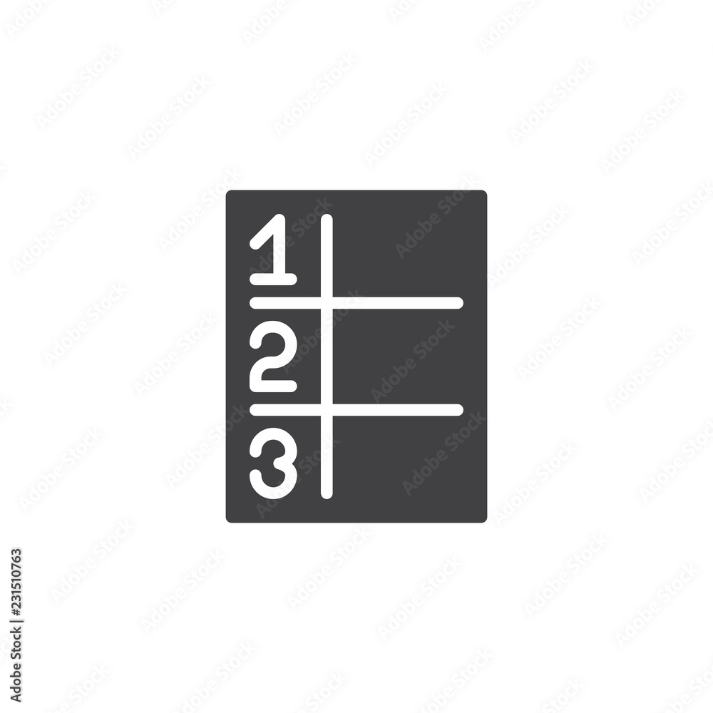 Math table vector icon. filled flat sign for mobile concept and web design. mathematics simple solid icon. Symbol, logo illustration. Pixel perfect vector graphics Math table vector icon. filled flat sign for mobile concept and web design. mathematics simple solid icon. Symbol, logo illustration. Pixel perfect vector graphics
