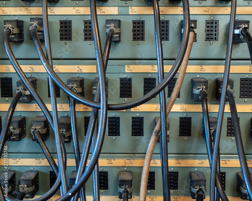 Vintage communication cables and connectors from the early 20th century. photo