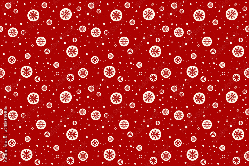 Merry Christmas pattern seamless. Christmas wallpaper. Red Xmas background.  Endless texture for gift wrap, wallpaper, web banner background, wrapping  paper and Fabric patterns. Stock Vector | Adobe Stock