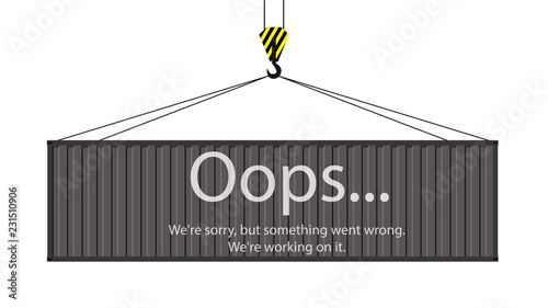 cargo container hanging on a crane hook
