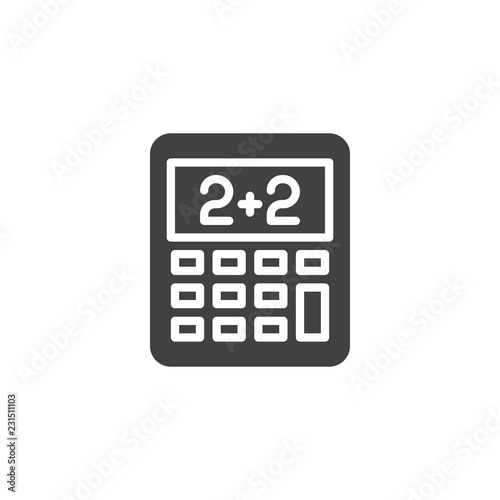 Math calculator vector icon. filled flat sign for mobile concept and web design. Mathematical calculation simple solid icon. Symbol, logo illustration. Pixel perfect vector graphics