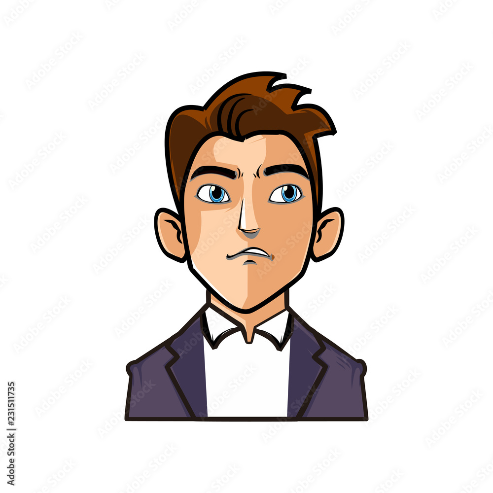 flat vector illustration of human emotion type, vector illustration