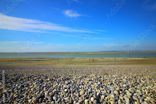 Obraz na plátně la plage du hourdel avec vue sur la baie de somme en picardie