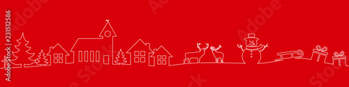 Christmas line art banner