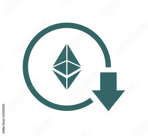 Cost reduction- decrease icon. Vector symbol image isolated on background