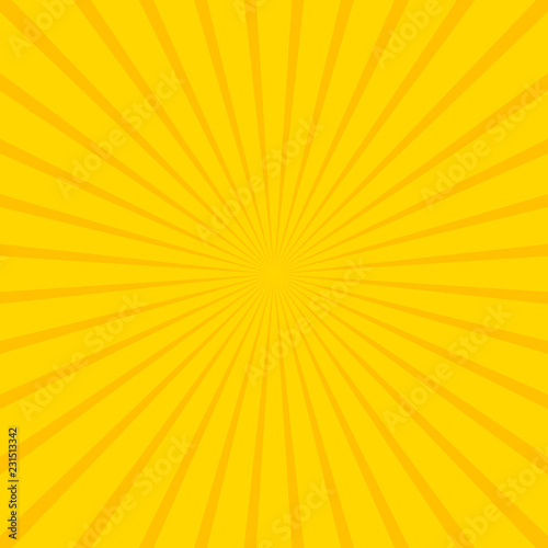 Yellow abstract sun rays vector background