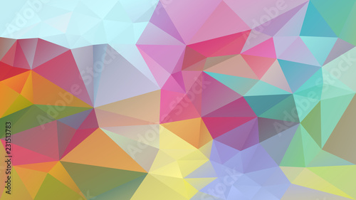 vector abstract irregular polygonal background - triangle low poly pattern - pastel full color spectrum - pink, blue,red, green, yellow, orange