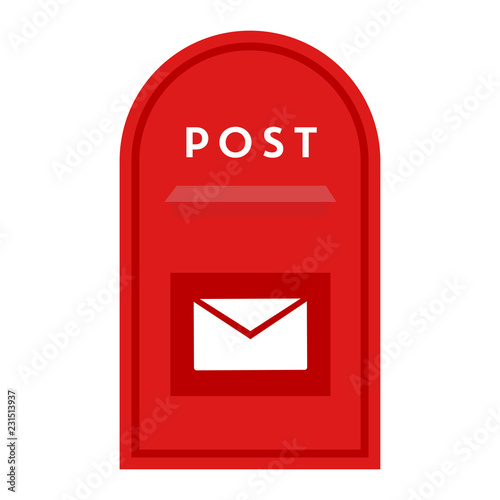 Mailbox. Red Mailbox. Vector illustration.