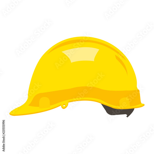 Construction helmet flat icon on isolated white transparent background.	