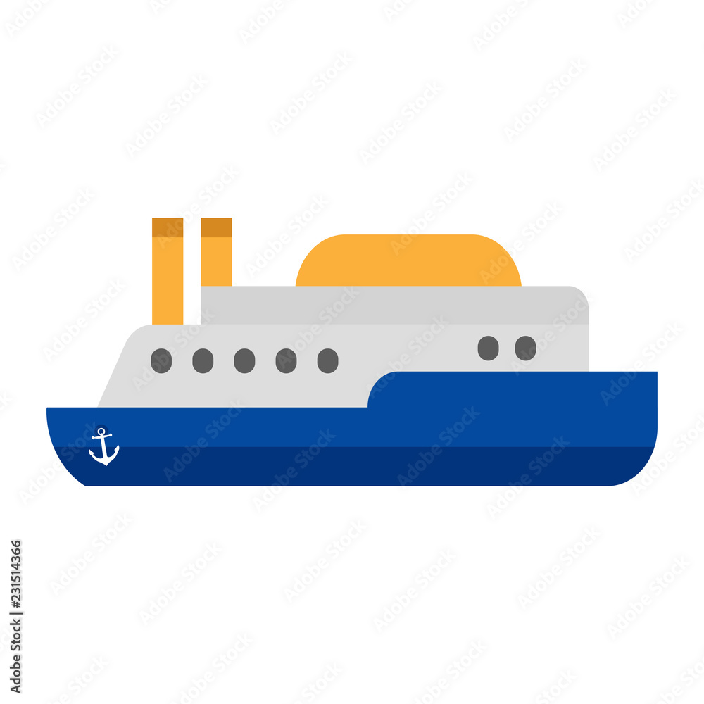 Fototapeta premium Ship icon flat. Vector illustration. EPS 10.
