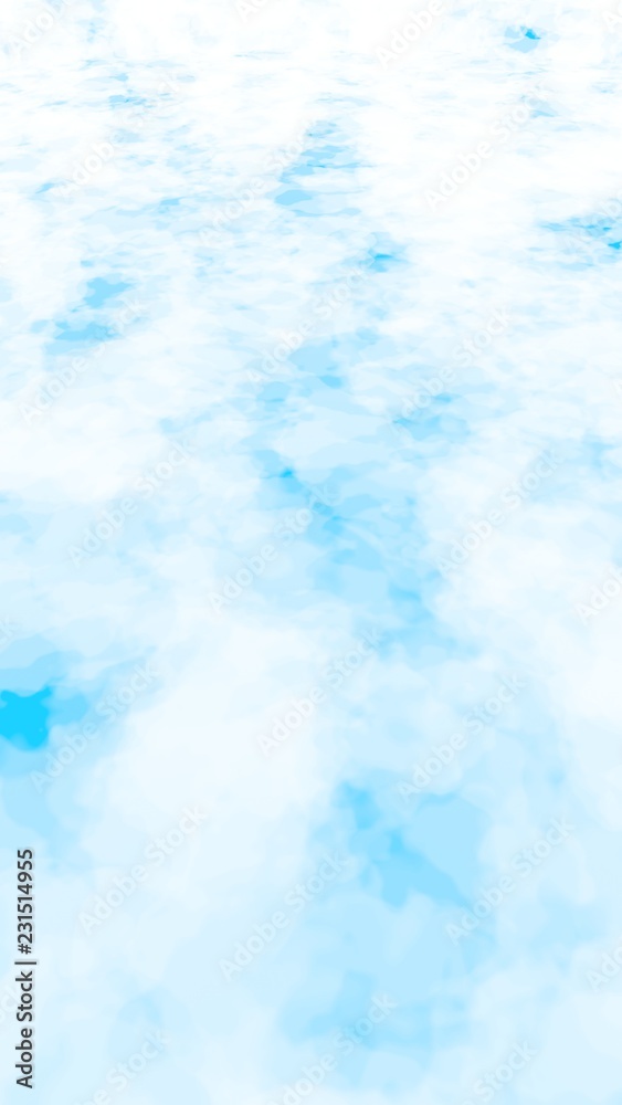 Background of abstract white color smoke isolated on blue color background. The wall of white fog. 3D illustration