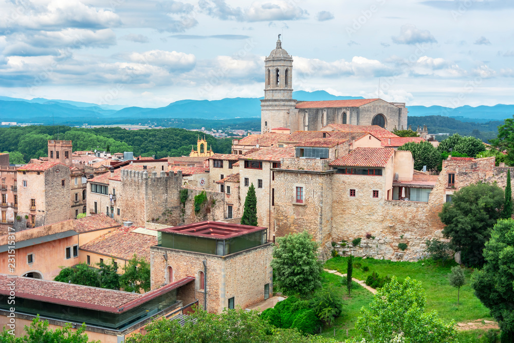 Girona Cathedral and old town, Spain