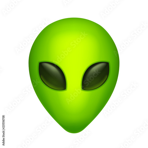 green alien front view