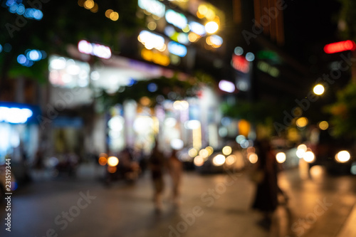 View of the street with the blur style making bokeh scene