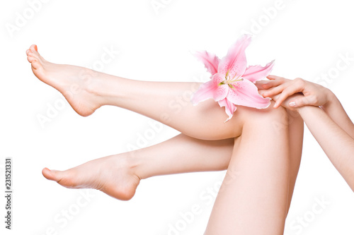 legs of beautiful girl with lilly one