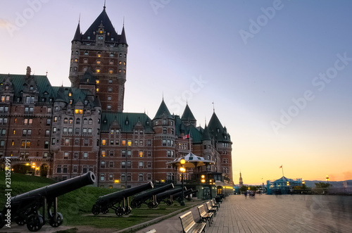 Chateau Frontenac at dusk, Quebec city, Canada