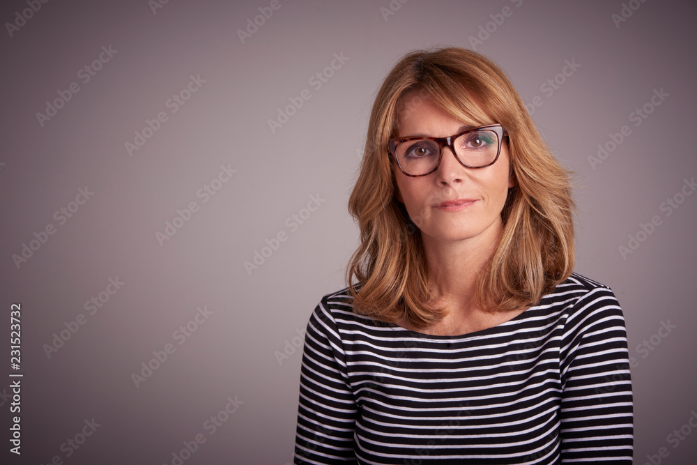 Studio portrait of a mature woman