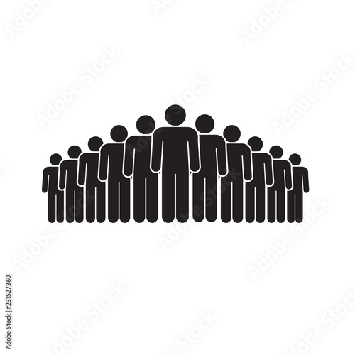 Group of people on white background icon