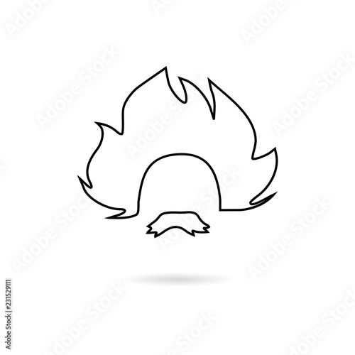 Black Einstein icon, Professor, scientist logo 