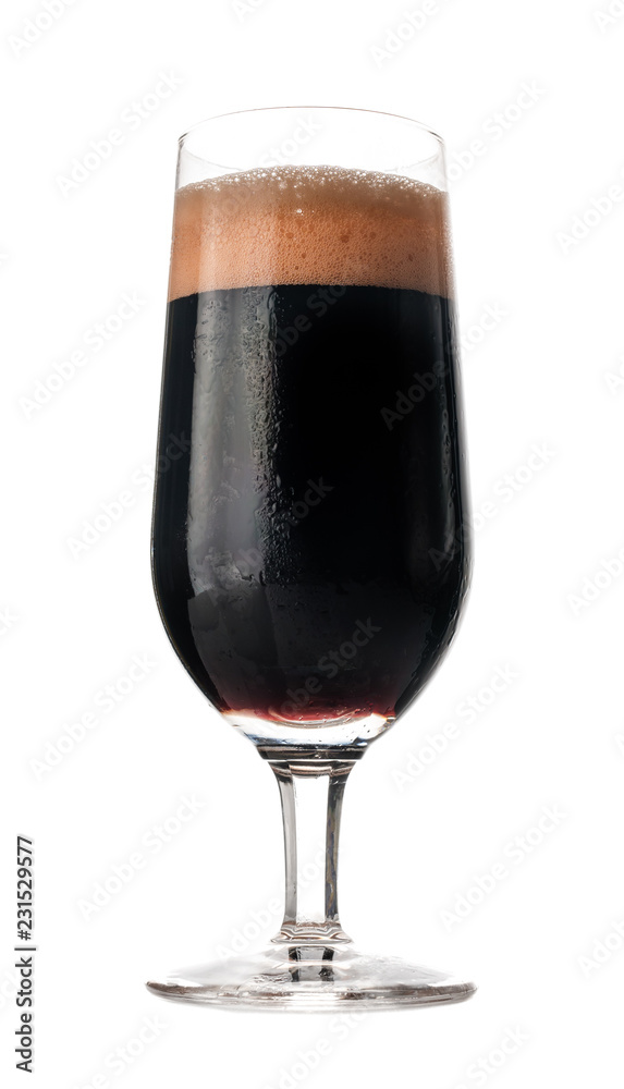 Glass of dark beer isolated on white background Glass of dark beer isolated on white background