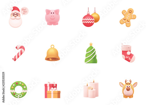 Vector Christmas and New Year icon set