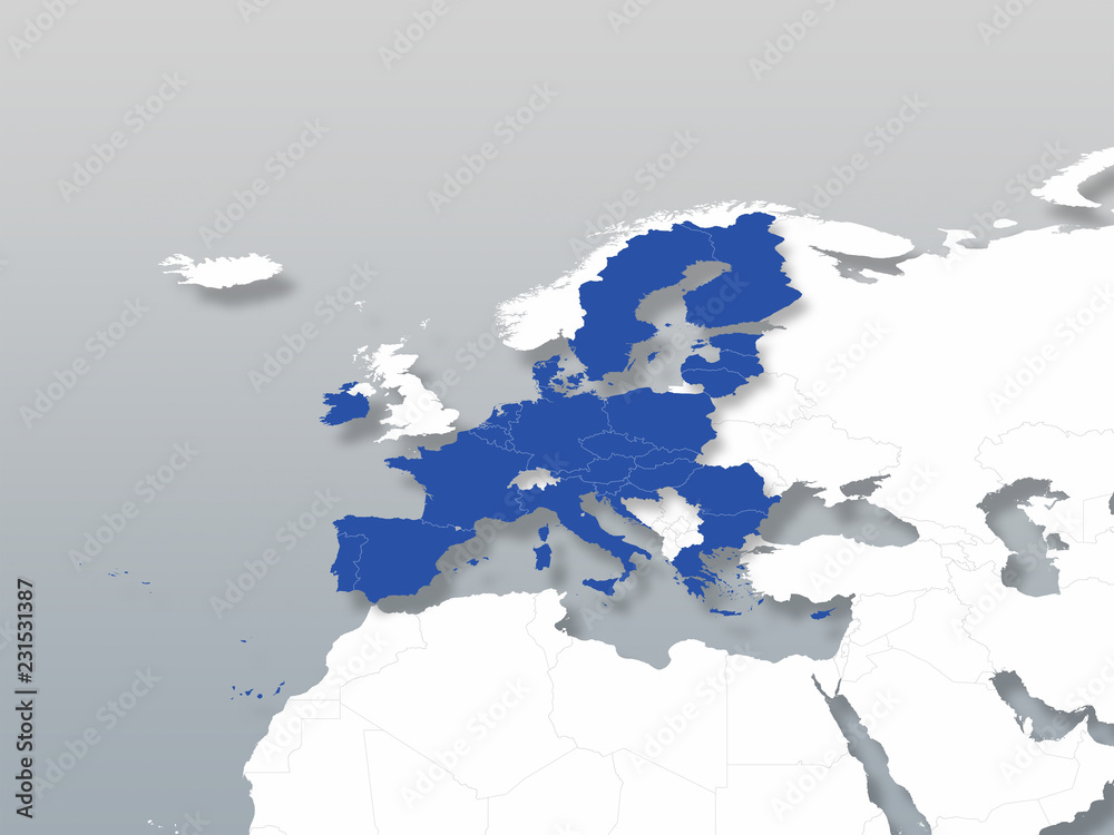 Obraz premium map of the european union after the Brexit