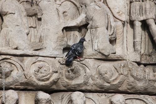 Close up details of the arch of Galerius in Thessaloniki Greece photo