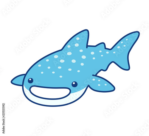 Cute cartoon whale shark