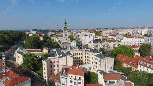 Wallpaper Mural Aerial view of the old city of Belgrade with Saint Michael Cathedral, also known as Saborna Crkva, Serbia, 4k Torontodigital.ca
