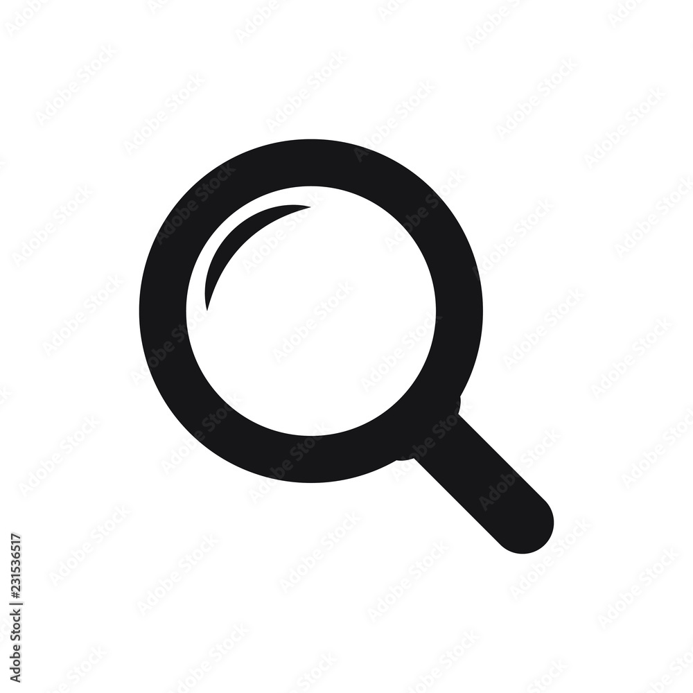Search icon. Magnifying glass icon, vector magnifier or loupe sign. Search icon. Magnifying glass icon, vector magnifier or loupe sign.