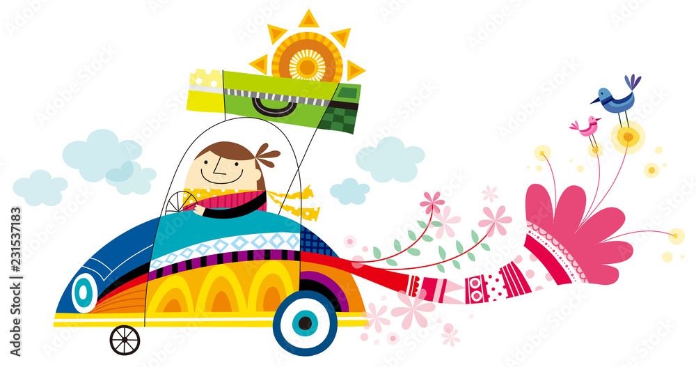 Side view of girls sitting in car Side view of girls sitting in car