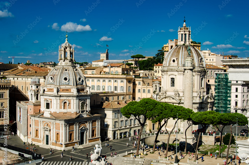 Colonna Traiana, Chiesa del Santissimo Nome di Maria al Foro Traiano and Chiesa di Santa Maria di Loreto in Rome