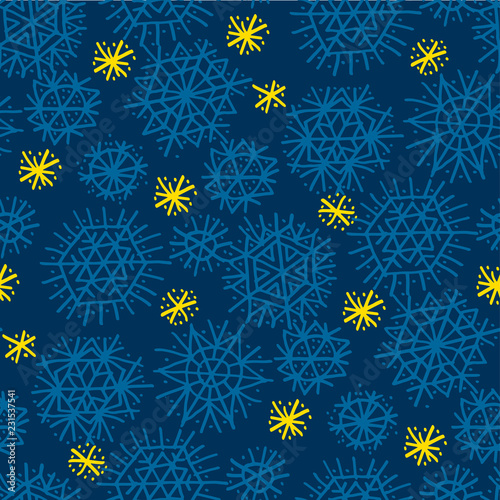Simple drawn star and snowf...