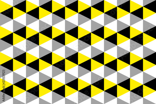 geometric background of triangles in black, gray, yellow and white