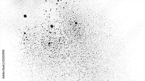 Black blots splashing on white surface