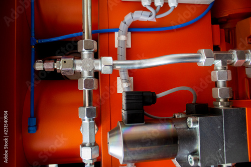 A pipeline of the hydraulic system is high-pressure with the valves of hydrohammer