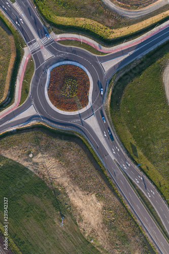 aerial view of the roundabout