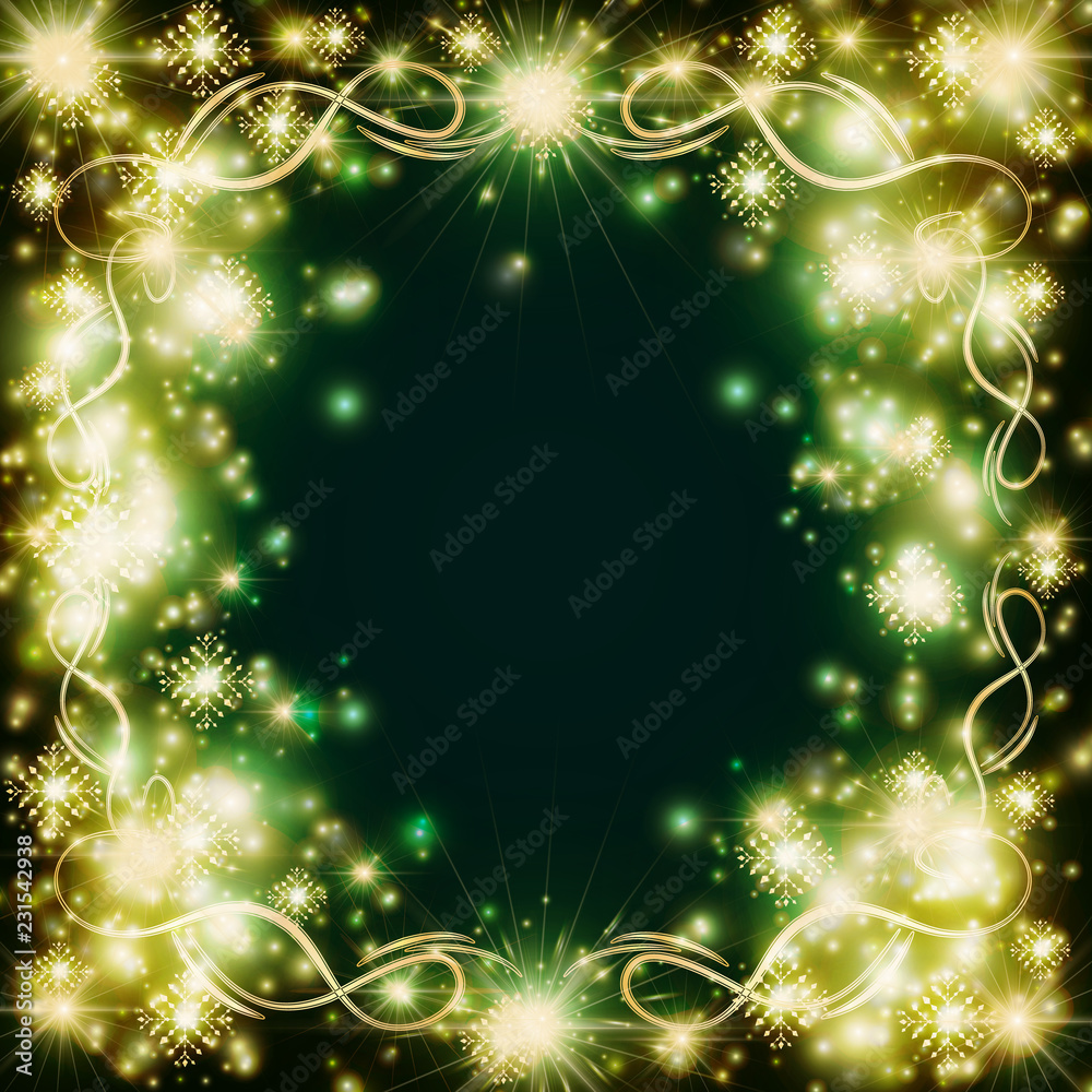 bright golden frame for the design of postcards bright golden frame for the design of postcards