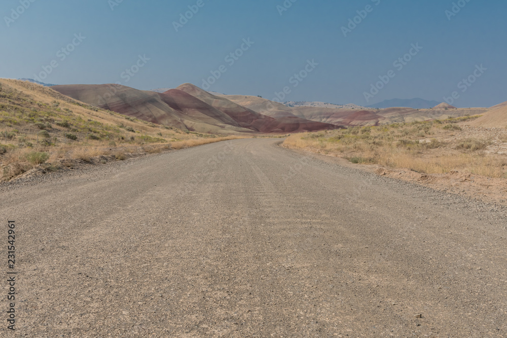 Low Angle of Dirt Road to Painted Hills