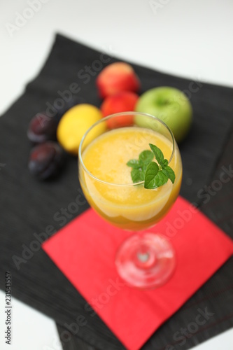 Mango smoothie served in a glass