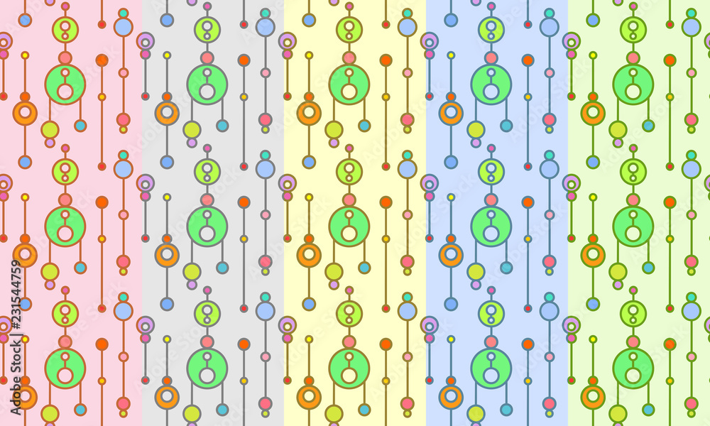 Colorful seamless pattern with abstract talismans on light background. Vector ethnic ornament for fabric, prints, wallpaper, wrapping paper, web etc. In EPS Colorful seamless pattern with abstract talismans on light background. Vector ethnic ornament for fabric, prints, wallpaper, wrapping paper, web etc. In EPS