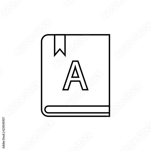 Alphabet book outline icon. linear style sign for mobile concept and web design. Education symbol, logo illustration.