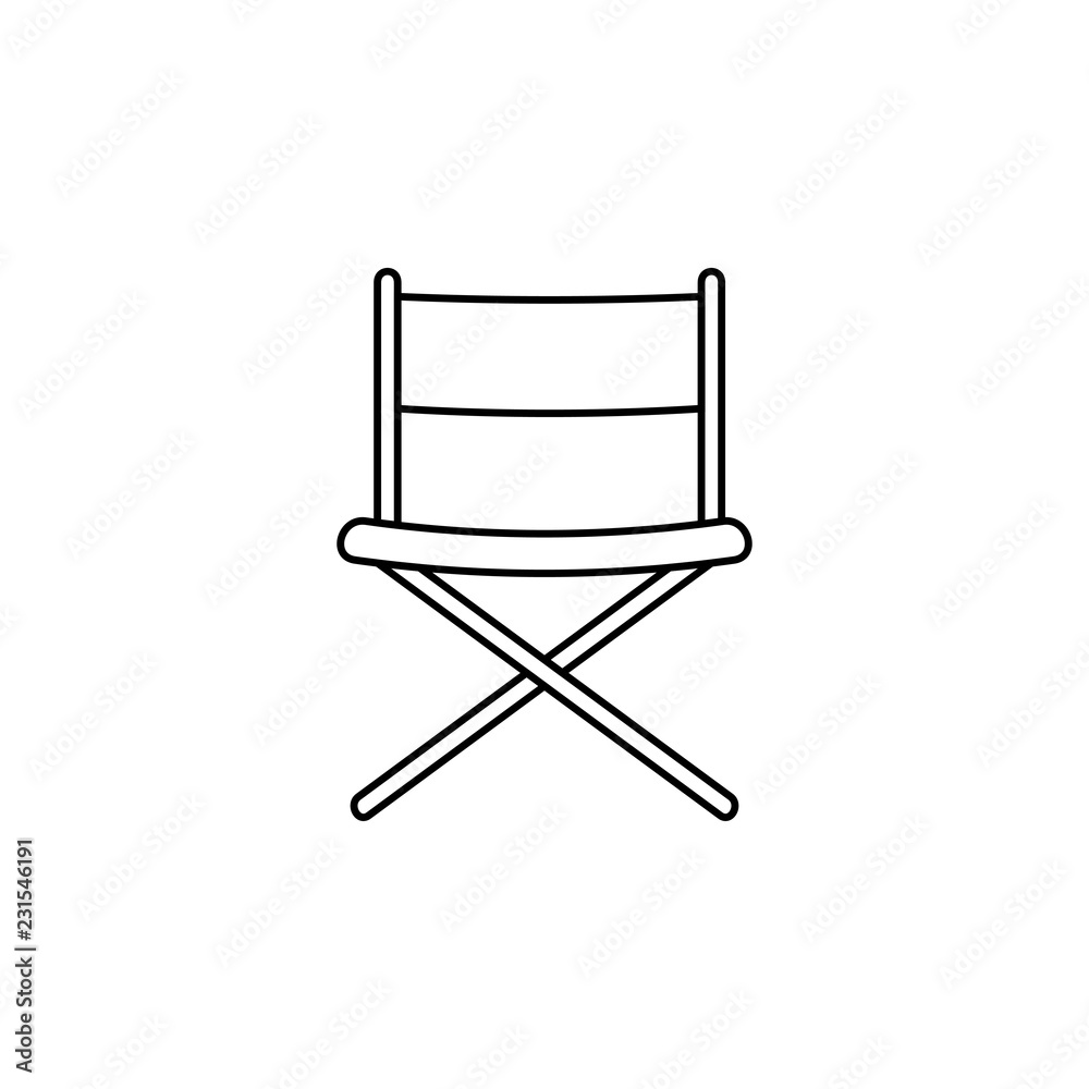 Movie director chair hand drawn outline doodle icon. Chair of Movie director vector sketch illustration for print, web, mobile and infographics isolated on white background. Movie director chair hand drawn outline doodle icon. Chair of Movie director vector sketch illustration for print, web, mobile and infographics isolated on white background.