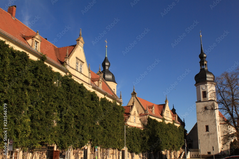 Riesa; Rathaus und Klosterkirche Riesa; Rathaus und Klosterkirche