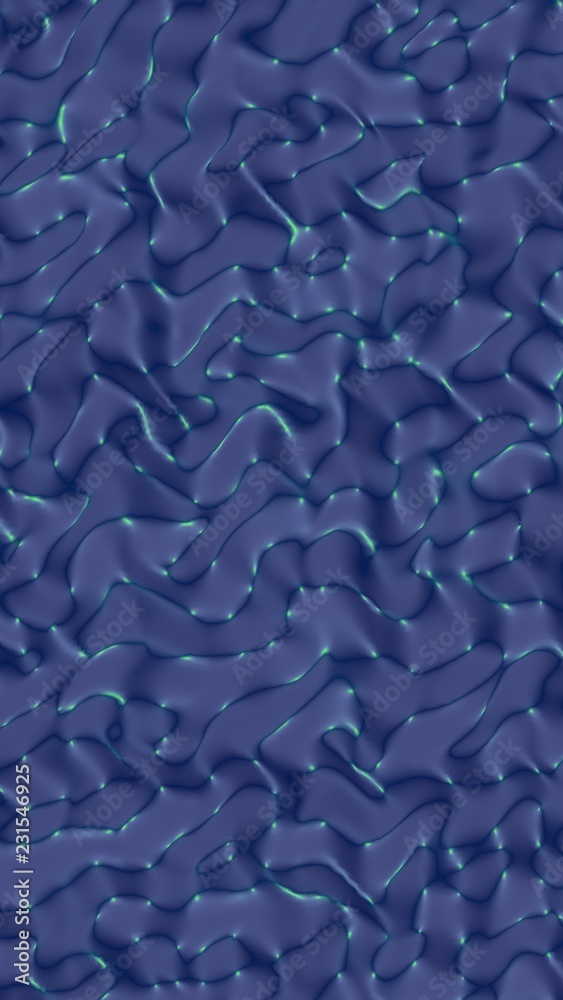 Fototapeta premium Graphic illustration - liquid pattern dark blue color. Modern abstract background. Design wallpaper. 3D illustration