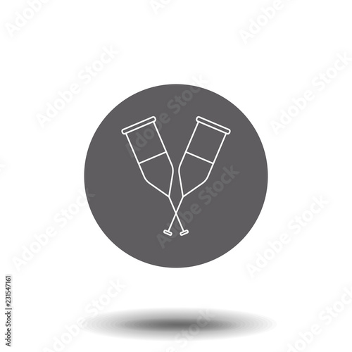 Crutch linear icon. Crutch concept stroke symbol design. Thin graphic elements vector illustration, outline pattern on a white background, eps 10.