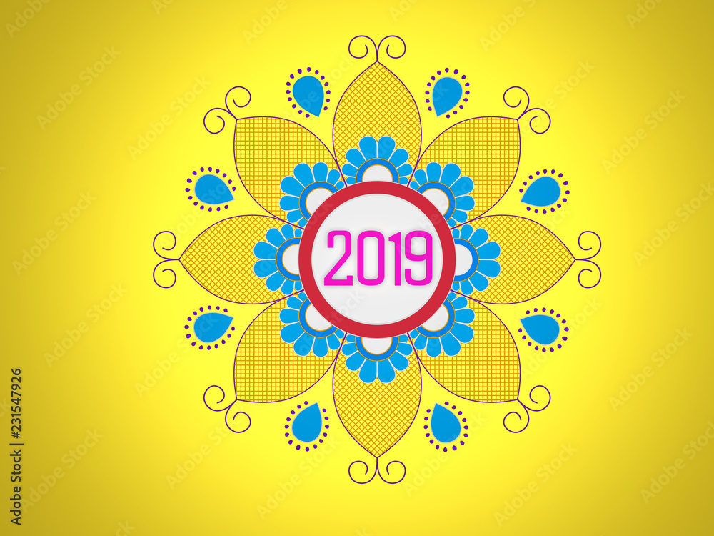 Fototapeta premium New Year 2019 Creative Design Concept - 3D Rendered Image