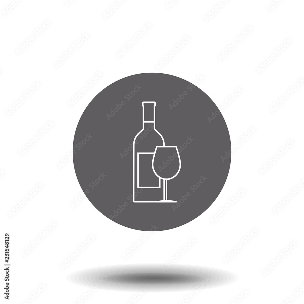 Wine bottle and wineglass line icon, outline vector sign, linear style pictogram isolated on white. Party and event symbol, logo illustration. Wine bottle and wineglass line icon, outline vector sign, linear style pictogram isolated on white. Party and event symbol, logo illustration.